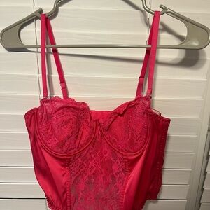 Hot Pink Lace Bustier